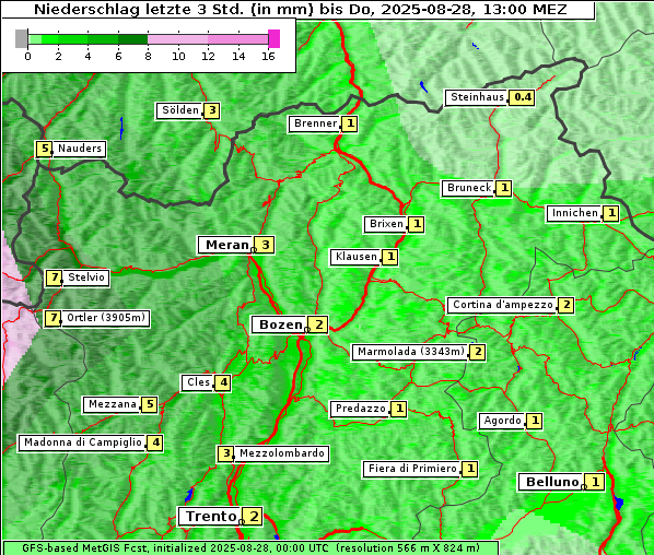 Niederschlag, 28. 8. 2025