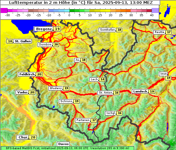 Temperatur, 13. 9. 2025