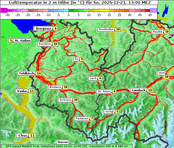 Temperatur, 21. 12. 2025