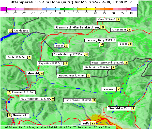 Temperatur, 30. 12. 2024