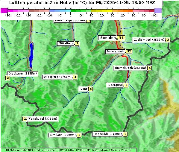 Temperatur, 5. 11. 2025