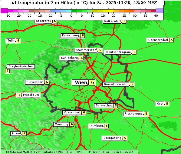 Temperatur, 29. 11. 2025