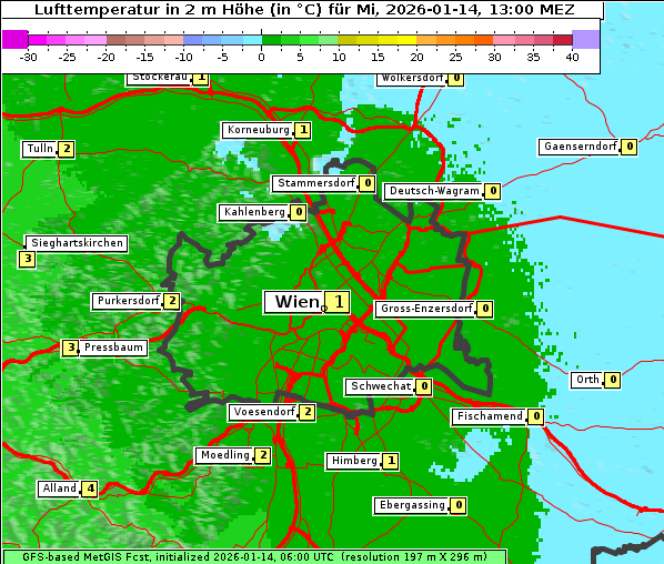 Temperatur, 14. 1. 2026