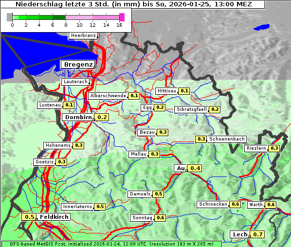 Niederschlag, 25. 1. 2026