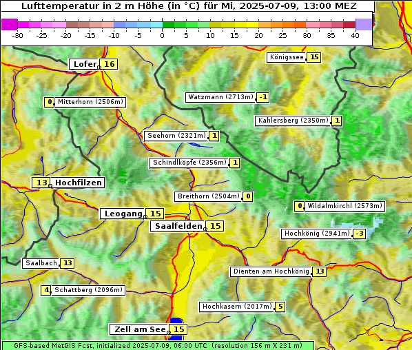 Temperatur, 9. 7. 2025