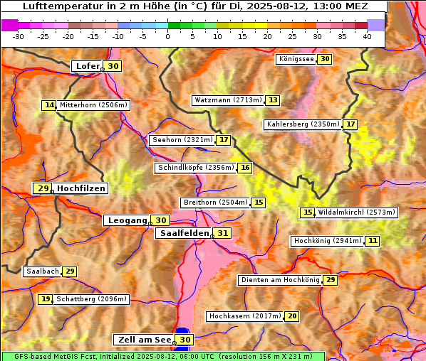 Temperatur, 12. 8. 2025