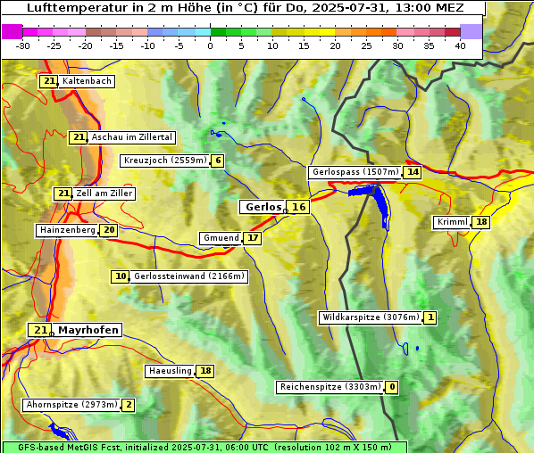 Temperatur, 31. 7. 2025