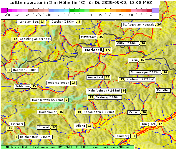 Temperatur, 2. 9. 2025