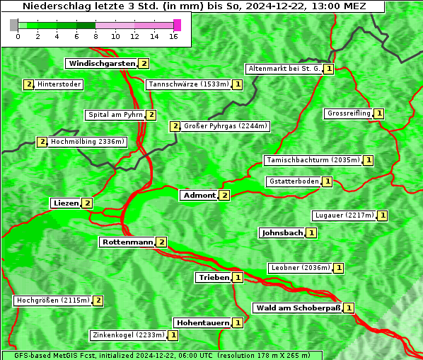 Niederschlag, 22. 12. 2024