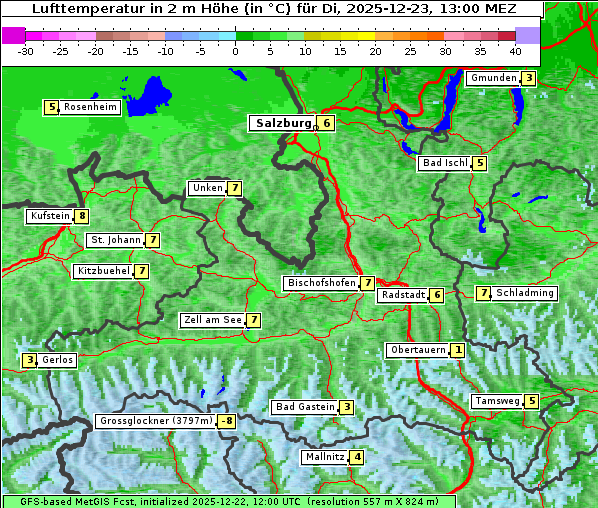 Temperatur, 23. 12. 2025