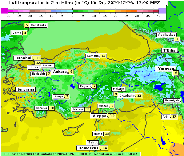 Temperatur, 26. 12. 2024