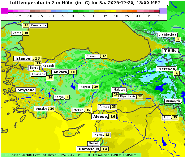 Temperatur, 20. 12. 2025