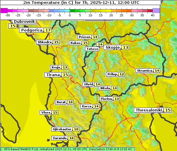 Temperatur, 11. 12. 2025