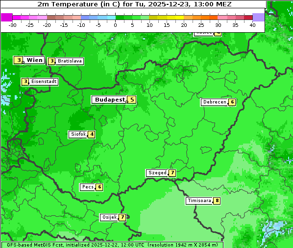 Temperatur, 23. 12. 2025