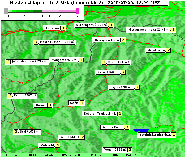 Niederschlag, 6. 7. 2025