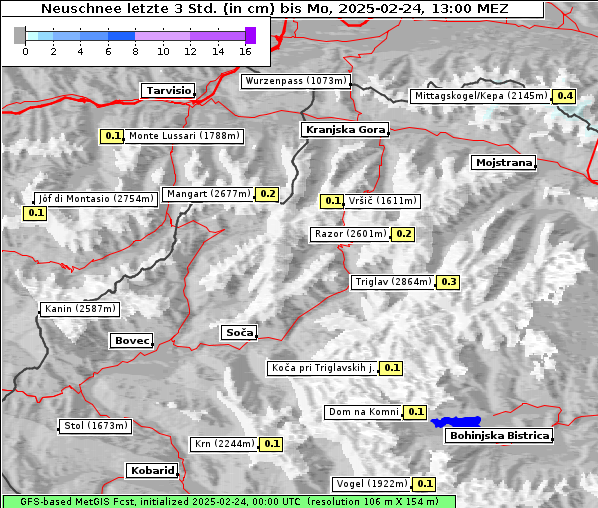 Neuschnee, 24. 2. 2025