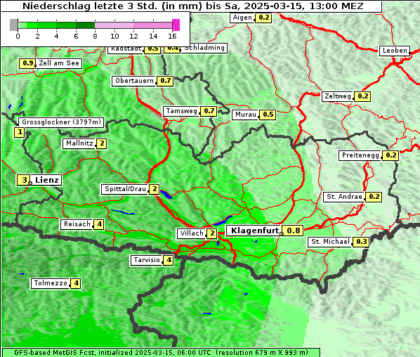 Niederschlag, 15. 3. 2025