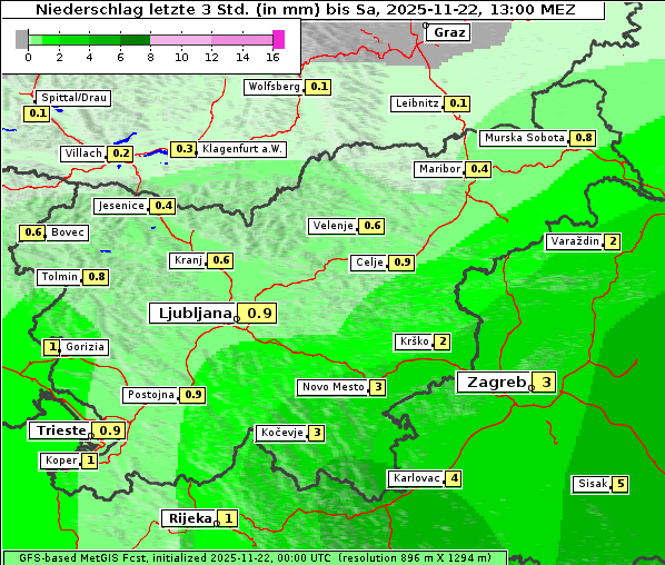 Niederschlag, 22. 11. 2025