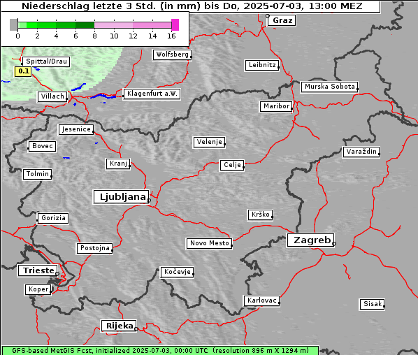 Niederschlag, 3. 7. 2025