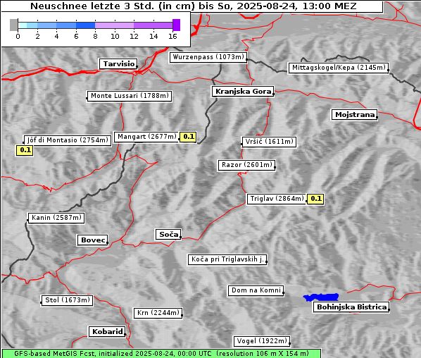 Neuschnee, 24. 8. 2025