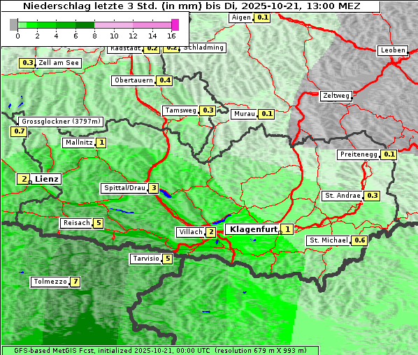 Niederschlag, 21. 10. 2025