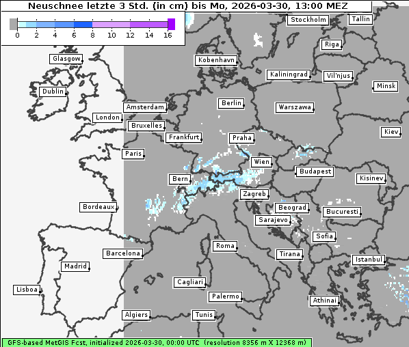 Neuschnee, 30. 3. 2026