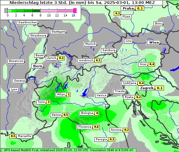 Niederschlag, 1. 3. 2025