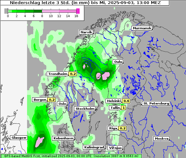 Niederschlag, 3. 9. 2025