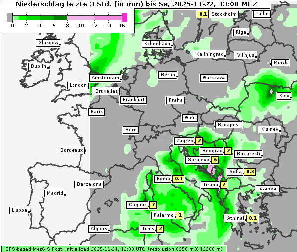 Niederschlag, 22. 11. 2025