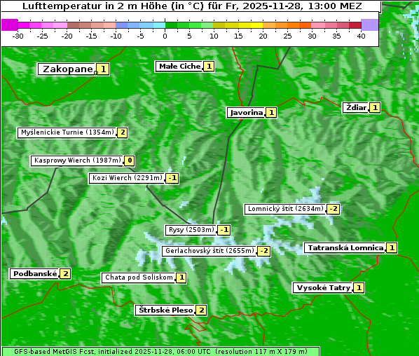 Temperatur, 28. 11. 2025
