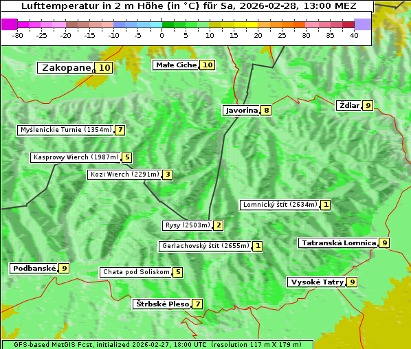 Temperatur, 28. 2. 2026