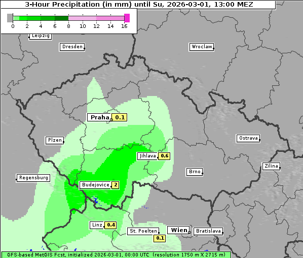 Niederschlag, 1. 3. 2026