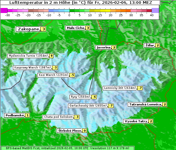 Temperatur, 6. 2. 2026