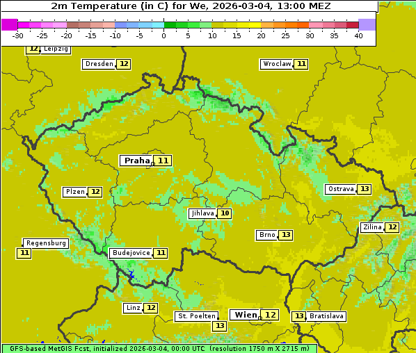 Temperatur, 4. 3. 2026