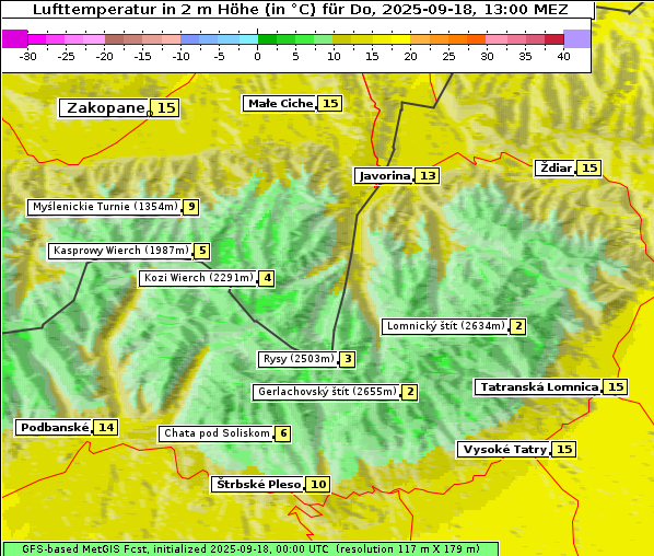 Temperatur, 18. 9. 2025