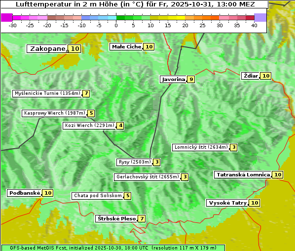 Temperatur, 31. 10. 2025