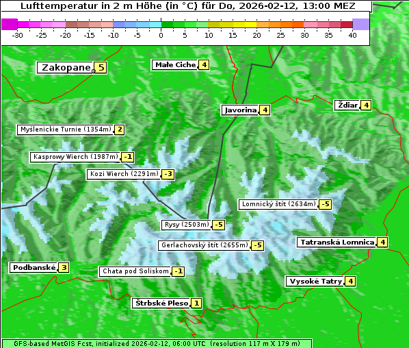 Temperatur, 12. 2. 2026