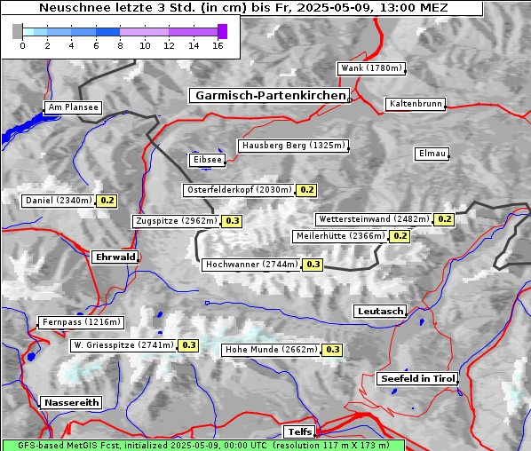 Neuschnee, 9. 5. 2025