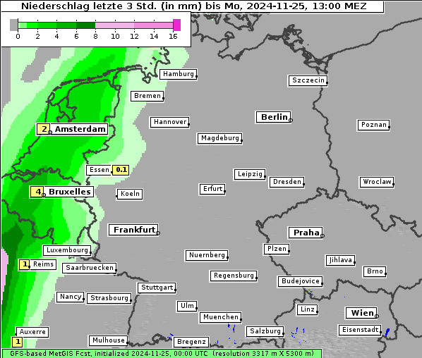 Niederschlag, 25. 11. 2024