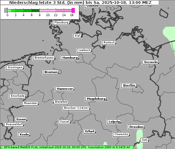 Niederschlag, 18. 10. 2025