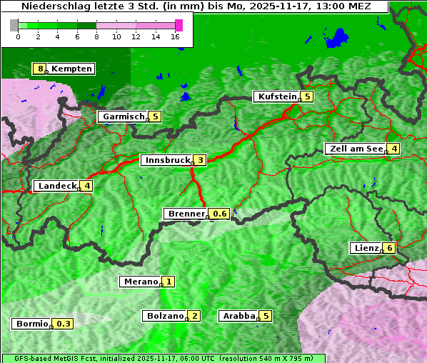 Niederschlag, 17. 11. 2025
