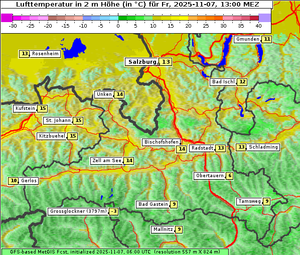 Temperatur, 7. 11. 2025