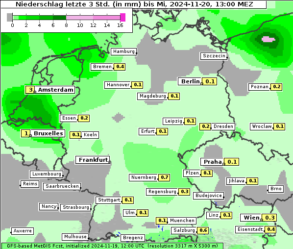 Niederschlag, 20. 11. 2024