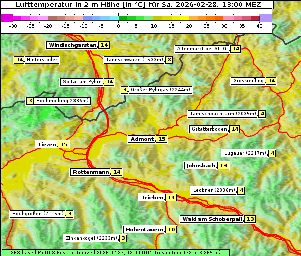 Temperatur, 28. 2. 2026