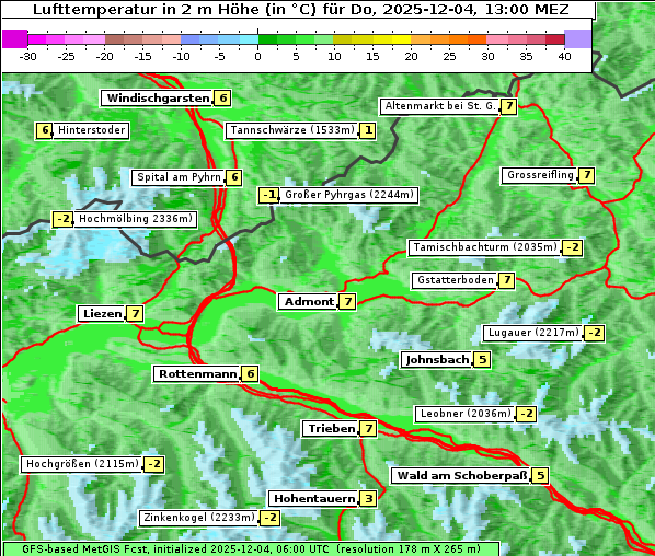 Temperatur, 4. 12. 2025