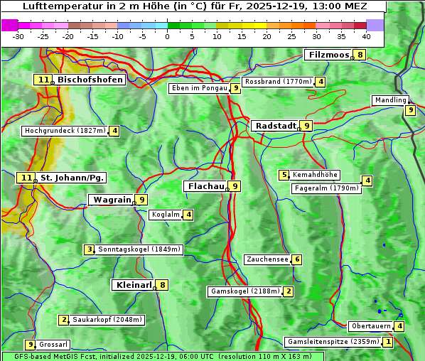 Temperatur, 19. 12. 2025