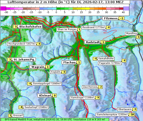 Temperatur, 17. 2. 2026