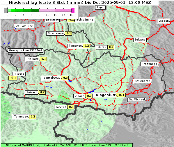 Niederschlag, 1. 5. 2025