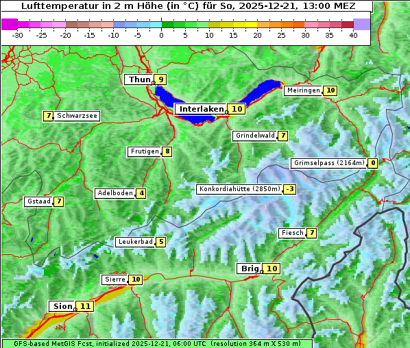 Temperatur, 21. 12. 2025