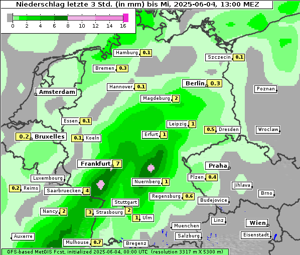 Niederschlag, 4. 6. 2025